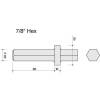 Hex Shank Flat Chisel 30mm x 375mm 7/8